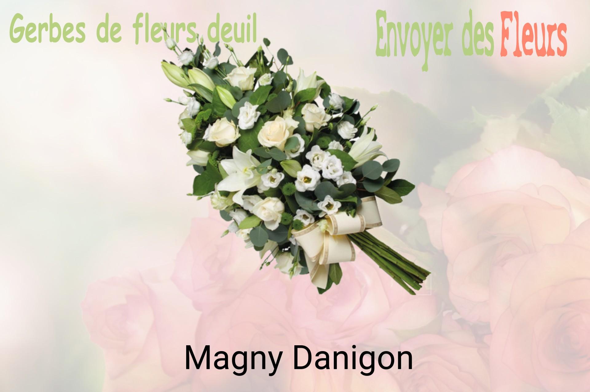 Gerbe de fleurs de deuil livrée à Magny-Danigon